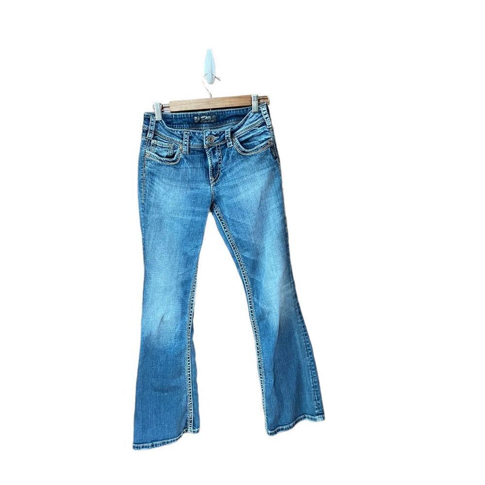 Womens Silver Suki flare jeans size 29/32